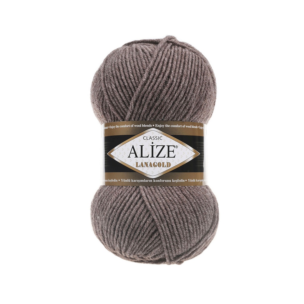 

Пряжа для вязания ALIZE Lanagold, шерсть, акрил, 5х100 г, 240 м, коричневый меланж (LANA.G