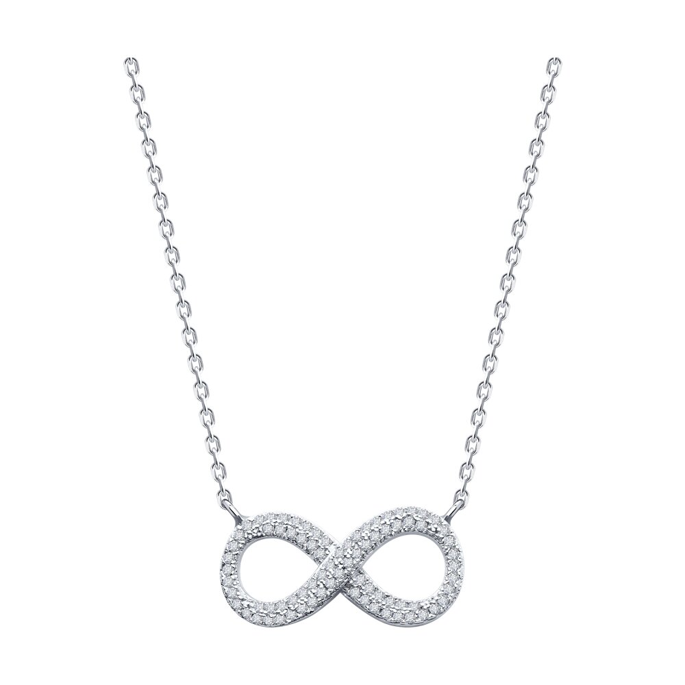 

Колье из серебра 40-45 см SOKOLOV 94070891-91, фианит, 94070891-91