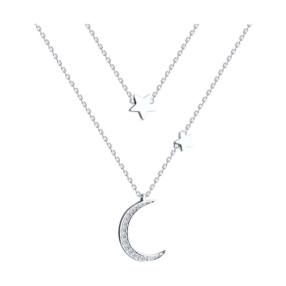 

Колье из серебра 38-43 см SOKOLOV 94070894-91, фианит, 94070894-91