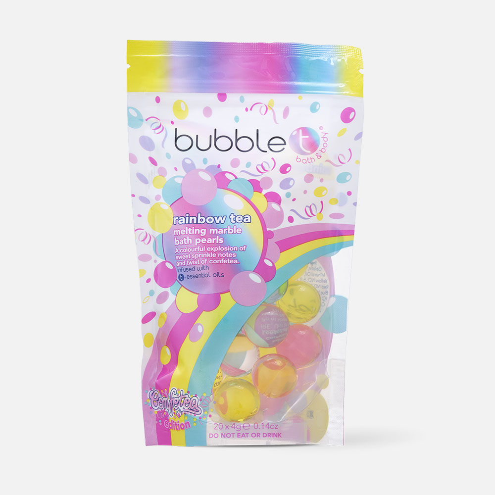 Жемчужины для ванны Bubble T расслабляющие, радужные 20 шт. по 4 г