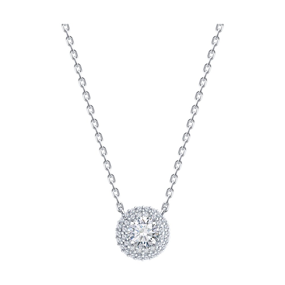 

Колье из серебра 40-45 см SOKOLOV 94070895-91, фианит, 94070895-91