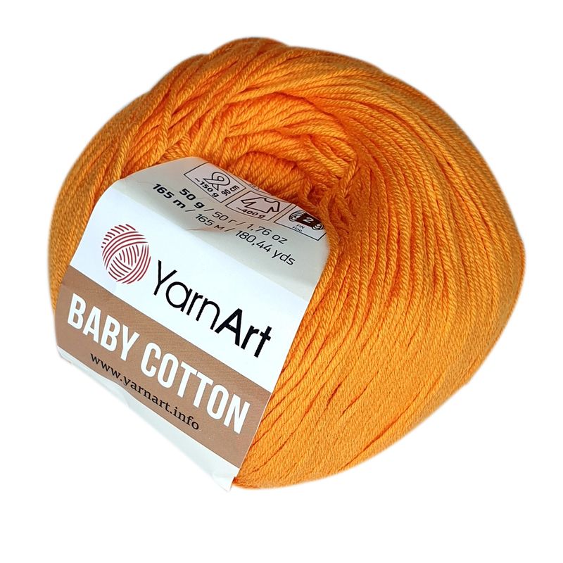 

Пряжа для вязания YarnArt Baby Cotton 425 шафран, 50гр, 165м, 1 моток, Оранжевый