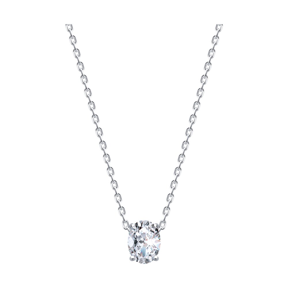 

Колье из серебра 38-43 см SOKOLOV 94070896-91, фианит, 94070896-91