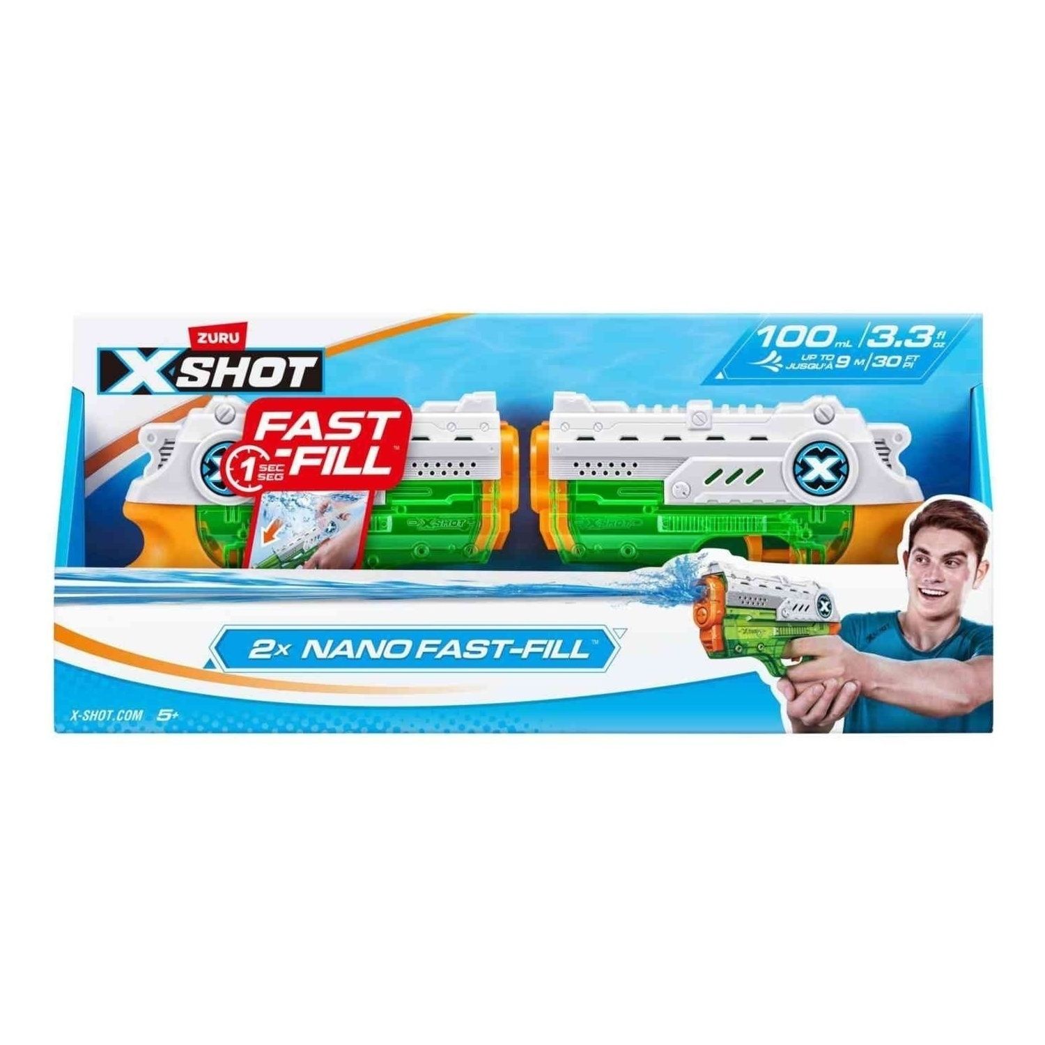 

Бластеры водные Zuru X-Shot Water Nano Fast-fill 2 шт, Зеленый;оранжевый