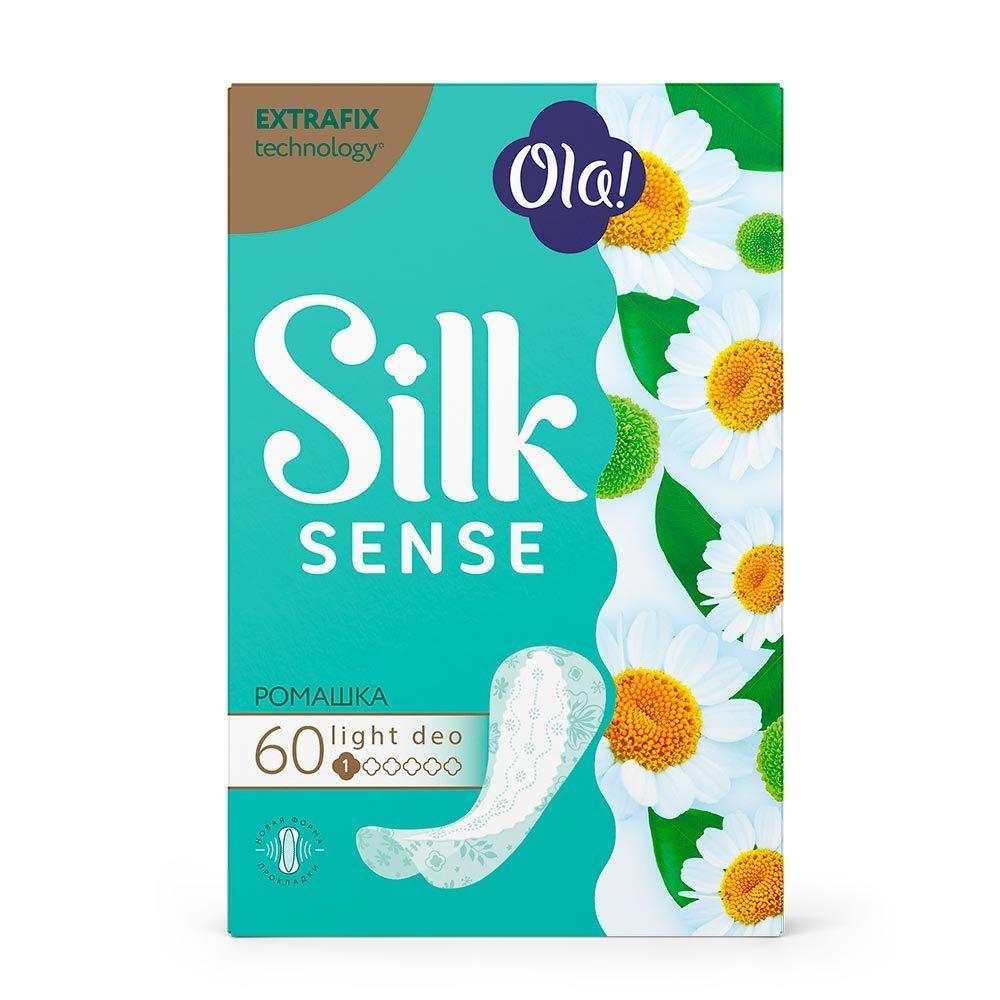 Прокладки Ola! Silk Sence Light, ежеднeвные, ромашка, к любому типу белья, 1 капля, 60 шт.