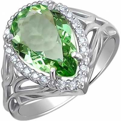 

Кольцо из серебра с фианитом/аметистом р. 17 Эстет 45К2512750, 45К2512750