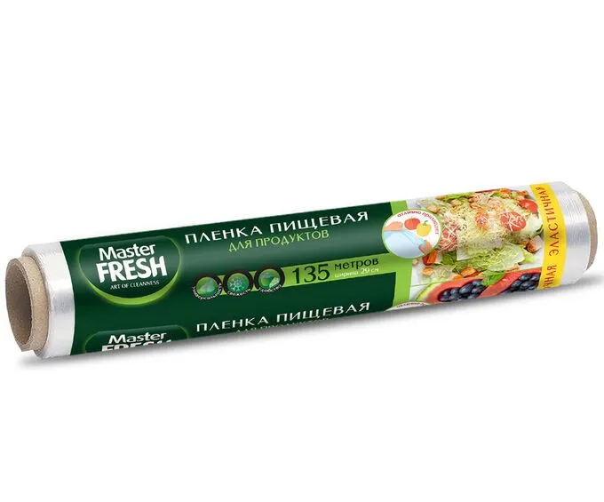 

Пленка пищевая 135м Master FRESH Суперэластичная 1шт, Прозрачный