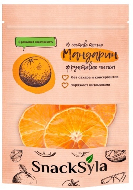 Чипсы фруктовые Здоровый перекус Snacksyla мандариновые, 30 г