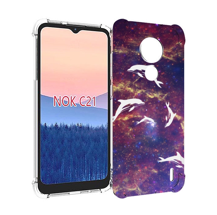 

Чехол MyPads Космические-дельфины для Nokia C21, Прозрачный, Tocco