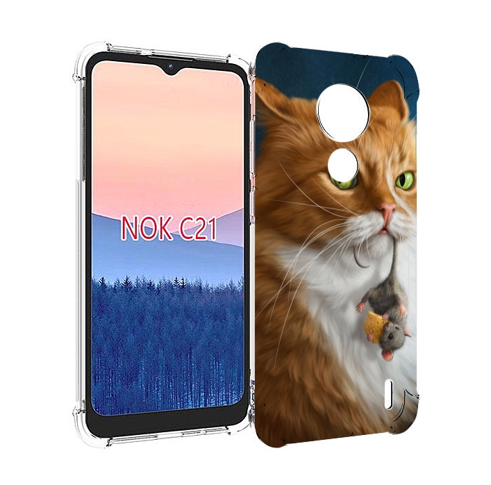 

Чехол MyPads Кот-и-мышь для Nokia C21, Прозрачный, Tocco