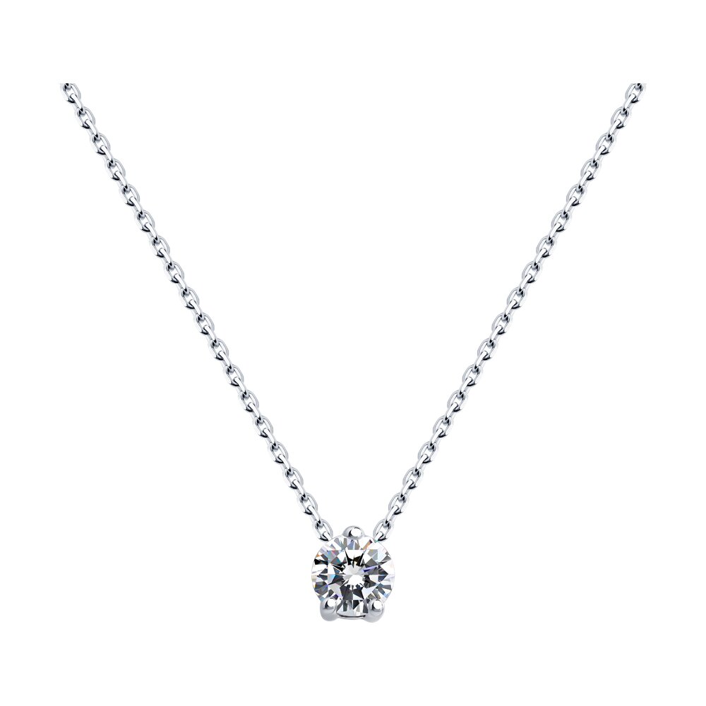 

Колье из серебра 38-43 см SOKOLOV 94070904-91, фианит, 94070904-91