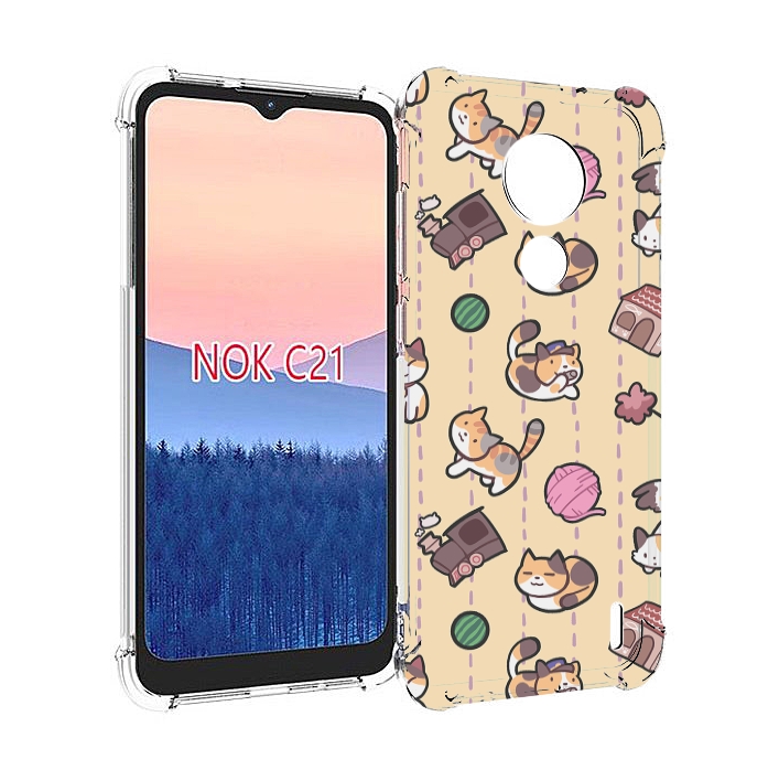 

Чехол MyPads Котики-клубочки для Nokia C21, Прозрачный, Tocco
