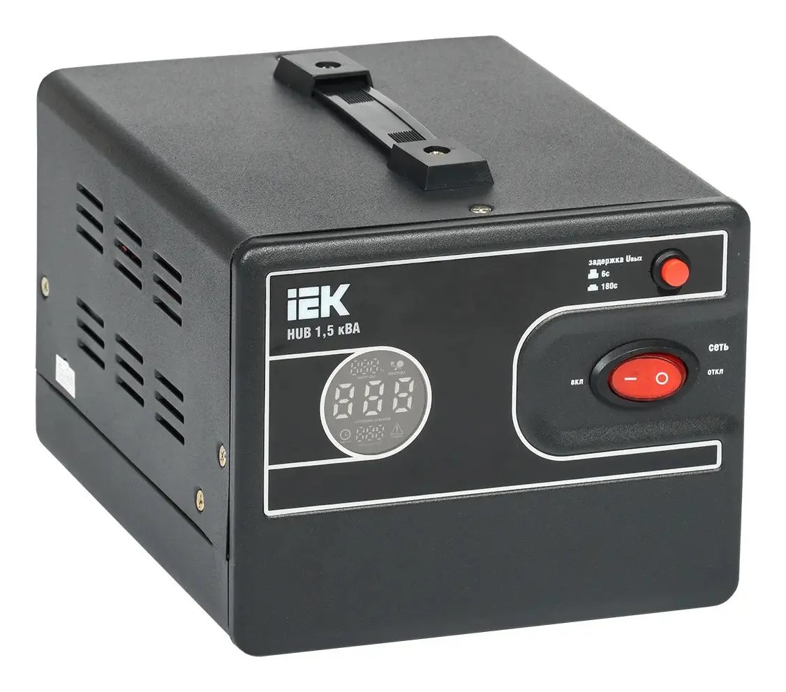 

Стабилизатор напряжения IEK Hub, 1.2кВт черный ivs21-1-d15-13, Стабилизатор напряжения IEK Hub, 1.2кВт черный [ivs21-1-d15-13]