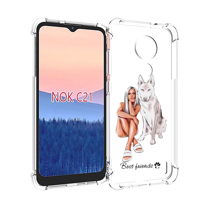 

Чехол MyPads Лучшие-друзья для Nokia C21, Прозрачный, Tocco
