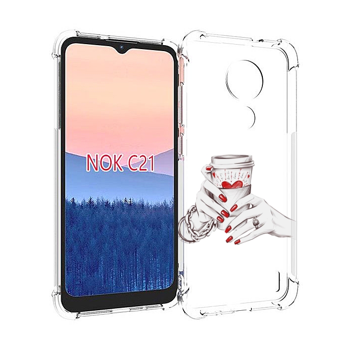 

Чехол MyPads Любовный-стакан для Nokia C21, Прозрачный, Tocco