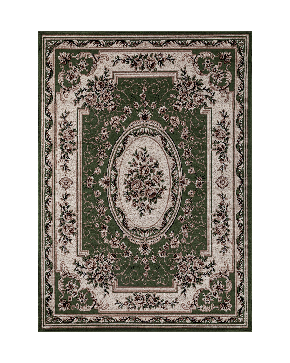

Ковёр Merinos Gavana 250x400 прямоугольный зелёный кремовый 5444