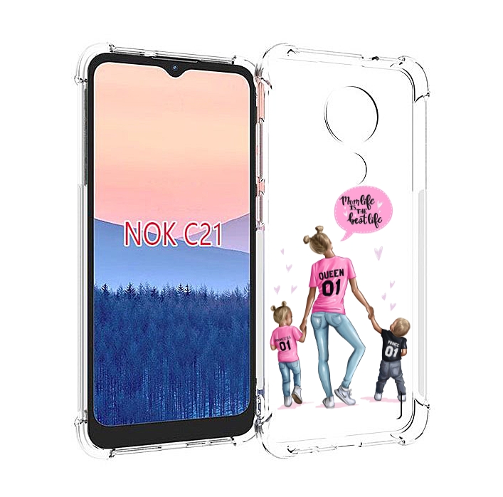 

Чехол MyPads Мама-королева женский для Nokia C21, Прозрачный, Tocco