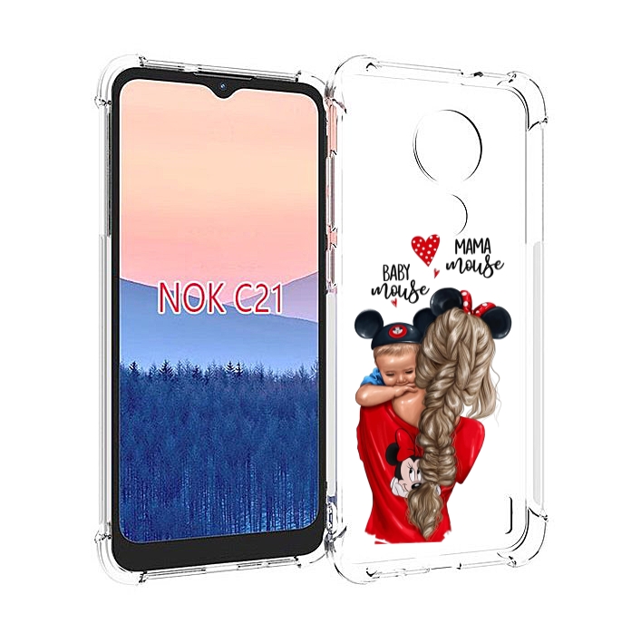 

Чехол MyPads Мама-маус женский для Nokia C21, Прозрачный, Tocco