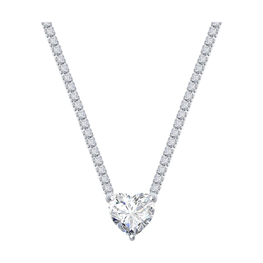 

Колье из серебра 38-43 см SOKOLOV 94070914-91, фианит, 94070914-91