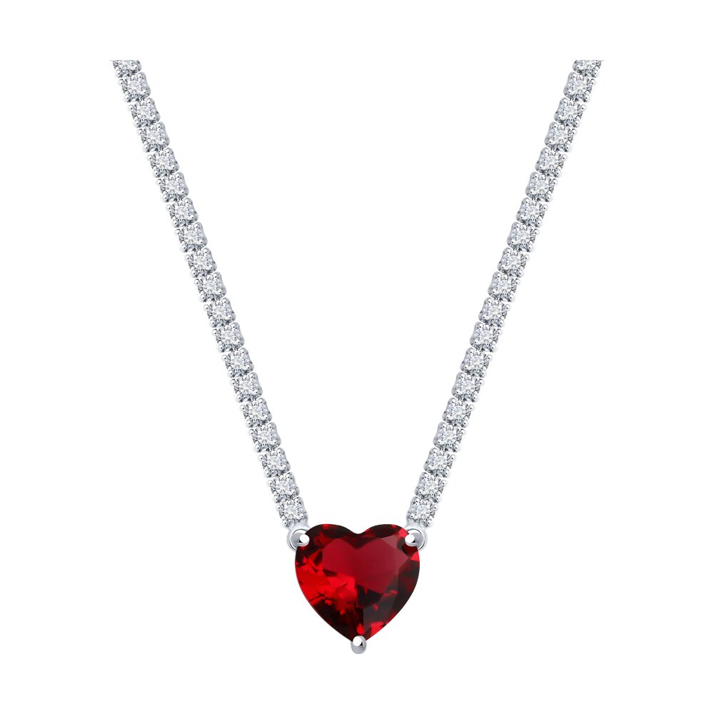 

Колье из серебра 38-43 см SOKOLOV 94070915-91, фианит, 94070915-91