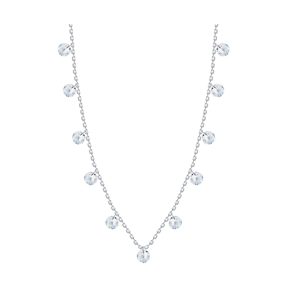 

Ожерелье из серебра 38-43 см SOKOLOV 94070918-91, фианит, 94070918-91
