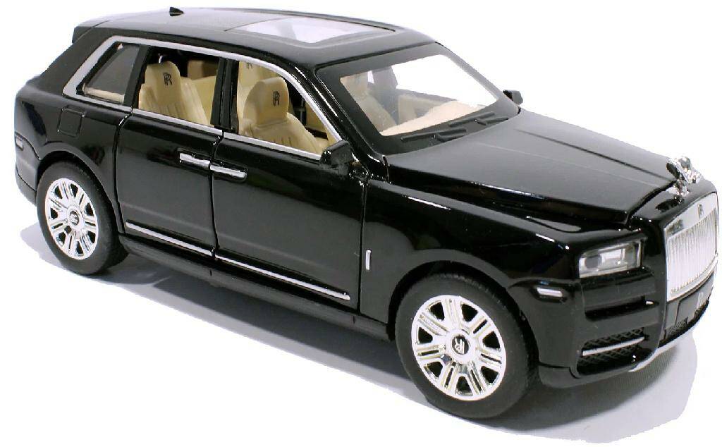 фото Машинка rolls-royce cullinan 1:24 черная инерционная, свет, звук, все открывается nano shop