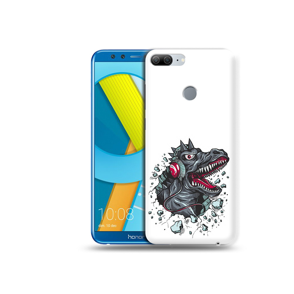 

Чехол MyPads Tocco для Huawei Honor 9 Lite Нарисованный динозавр в наушниках, Прозрачный, Tocco