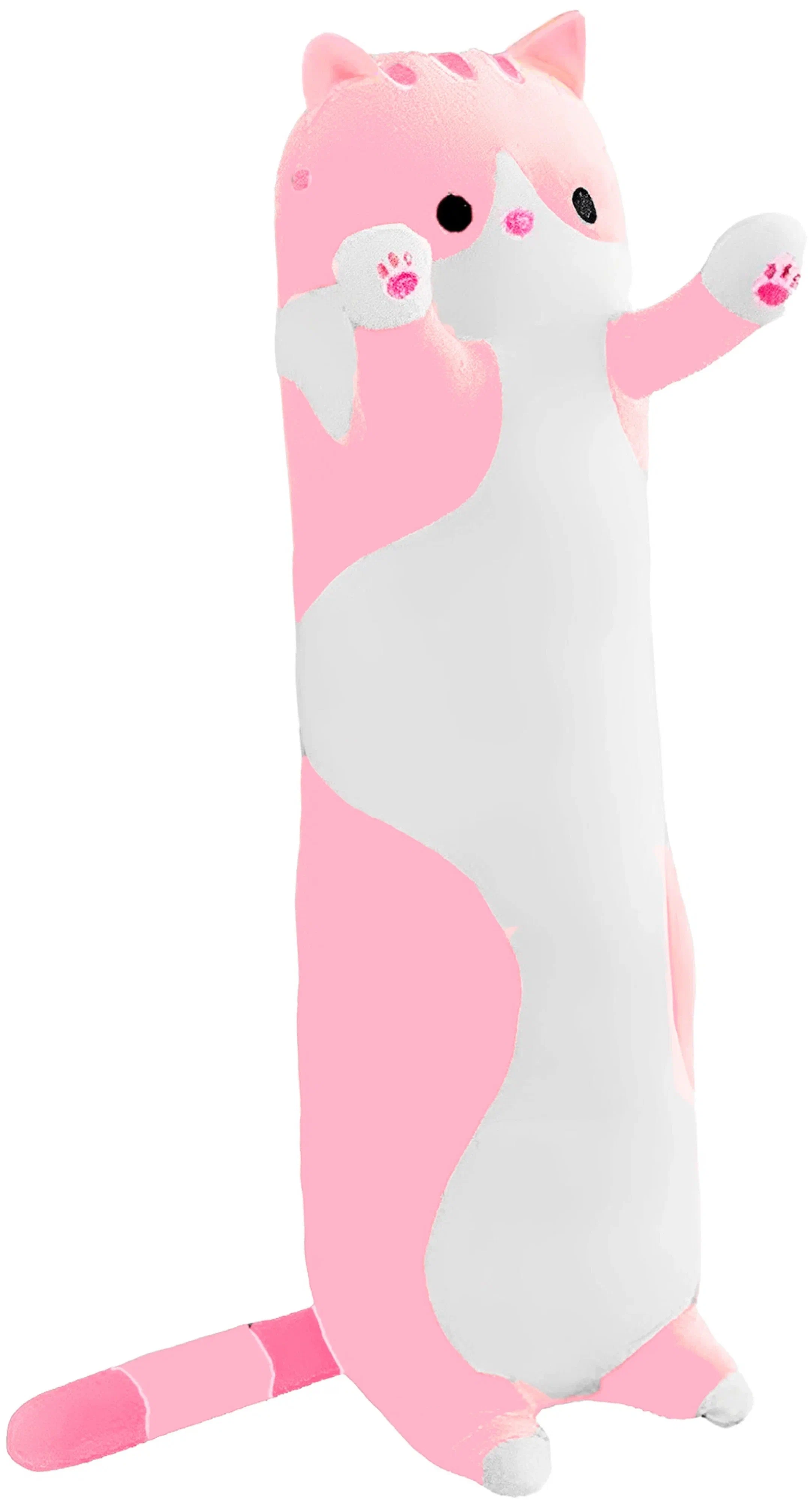 Мягкая игрушка кот-батон, розовый 90 см