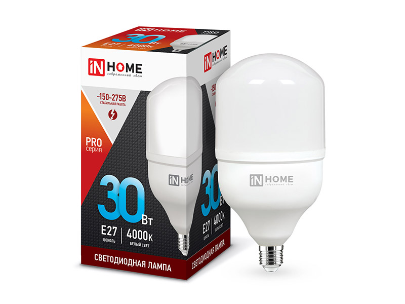 Лампочка In Home LED-HP-Pro E27 30W 230V 4000K 2700Lm 4690612031071