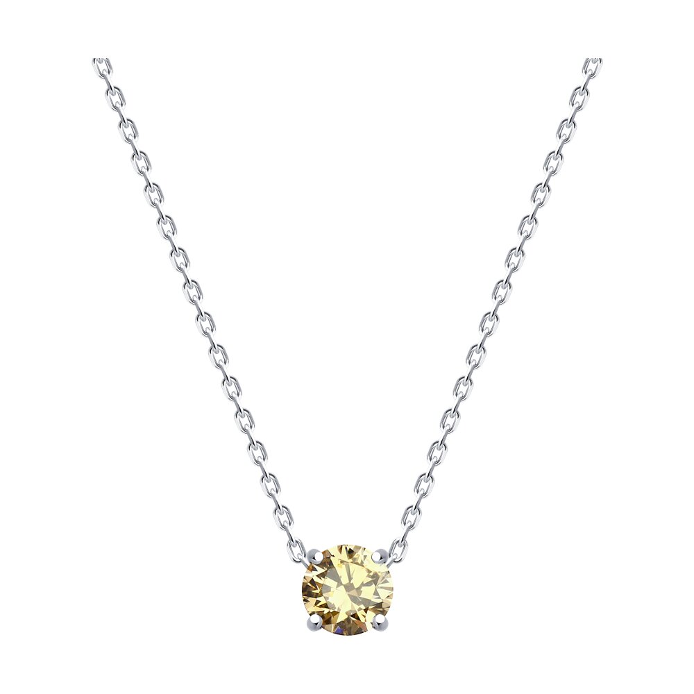 

Колье из серебра 38-43 см SOKOLOV 94070924-91, фианит, 94070924-91