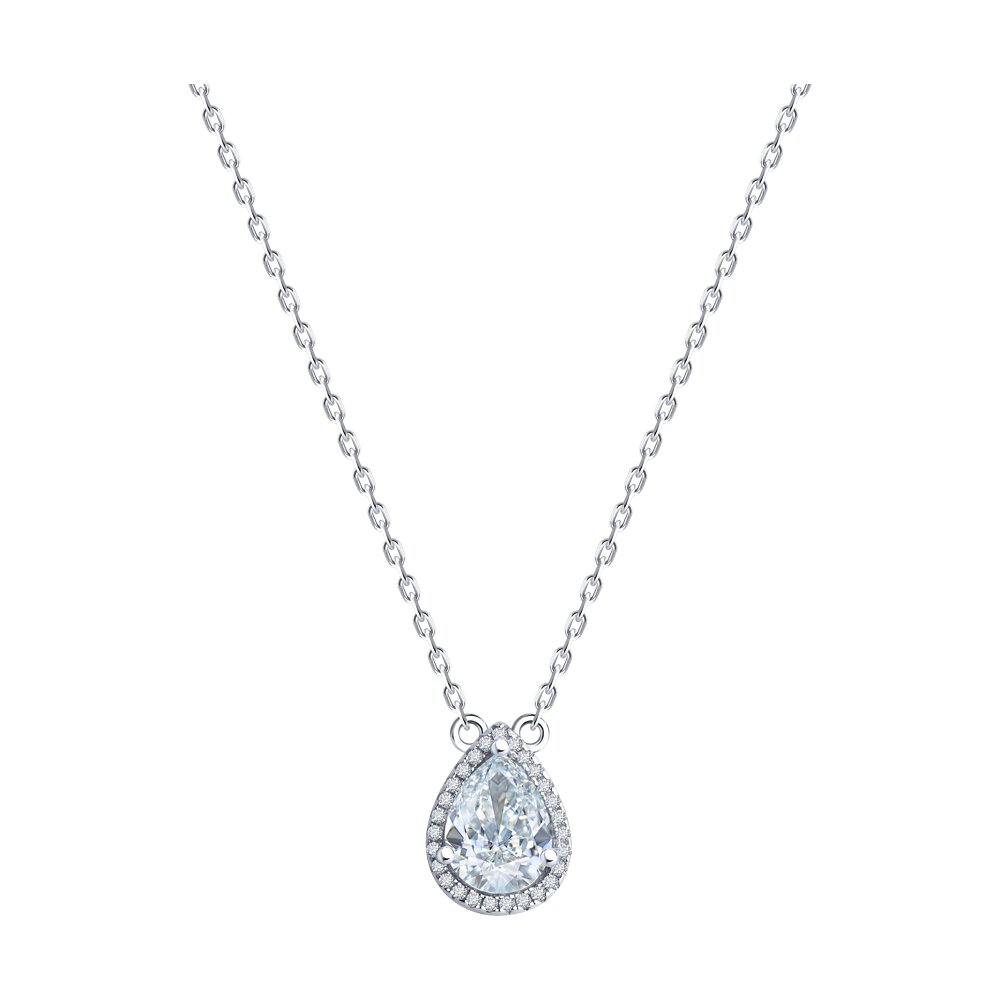 

Колье из серебра 40-45 см SOKOLOV 94070977-91, фианит, 94070977-91
