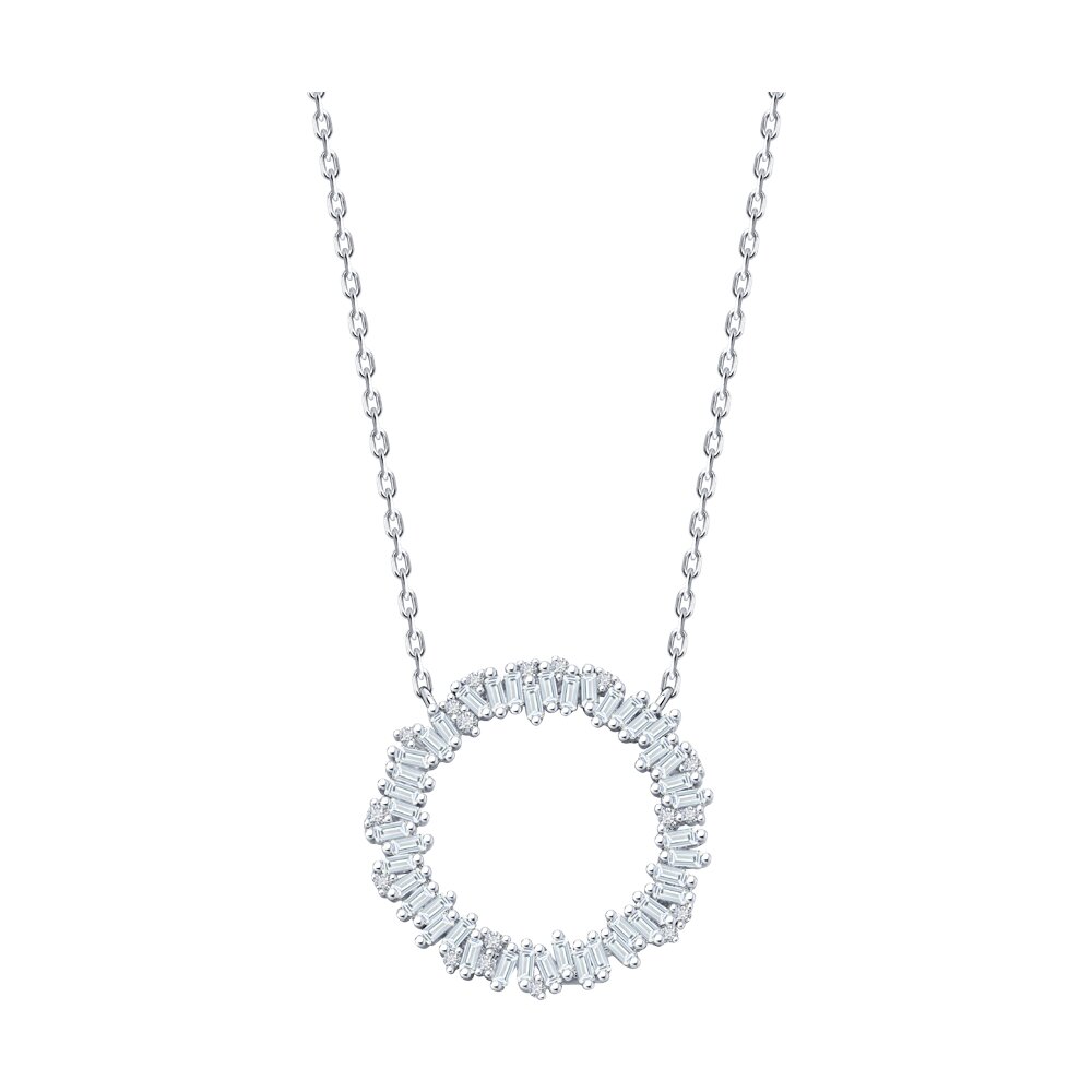 

Колье из серебра 40-45 см SOKOLOV 94070978-91, фианит, 94070978-91