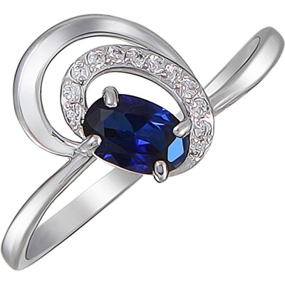

Кольцо из серебра с фианитом/сапфиром р. 16 Эстет Н12К252097, Н12К252097