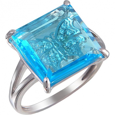 

Кольцо из серебра р.  Эстет С16К253276, фианит/алпанит, С16К253276