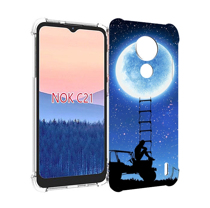 

Чехол MyPads Машина-на-лун для Nokia C21, Прозрачный, Tocco