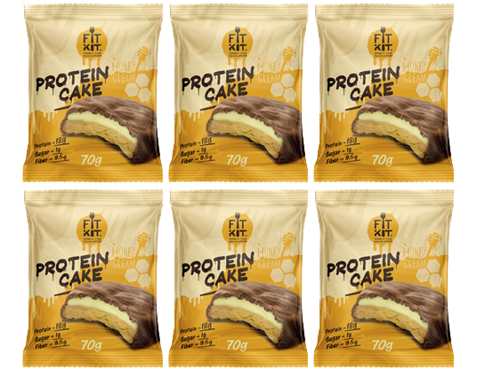 фото Fit kit protein cake, 6шт x 70г (медовый крем)