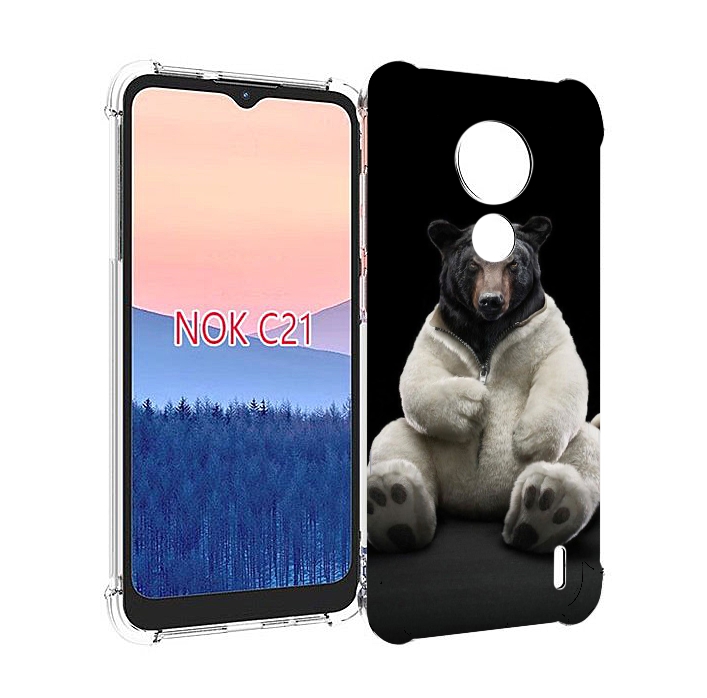 

Чехол MyPads Медведь-бурый-белый для Nokia C21, Прозрачный, Tocco