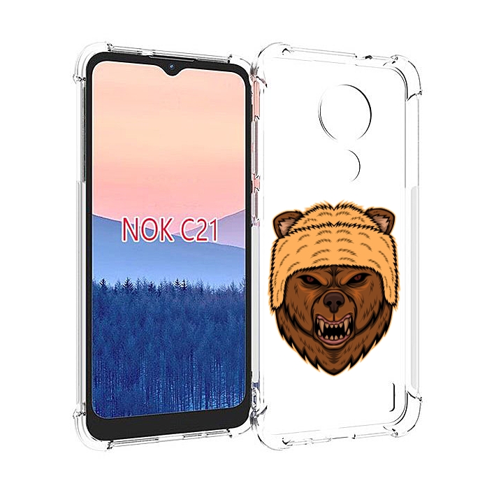 

Чехол MyPads Медведь-в-шапке для Nokia C21, Прозрачный, Tocco