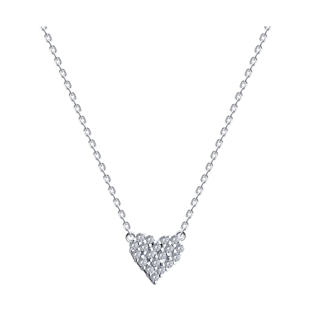 

Колье из серебра 40-45 см SOKOLOV 94070983-91, фианит, 94070983-91
