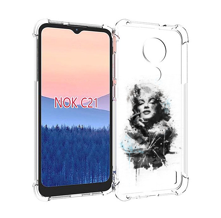 

Чехол MyPads Мерлин Монро загадочная женский для Nokia C21, Прозрачный, Tocco