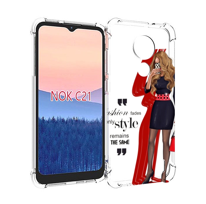 

Чехол MyPads Модная-девушка женский для Nokia C21, Прозрачный, Tocco
