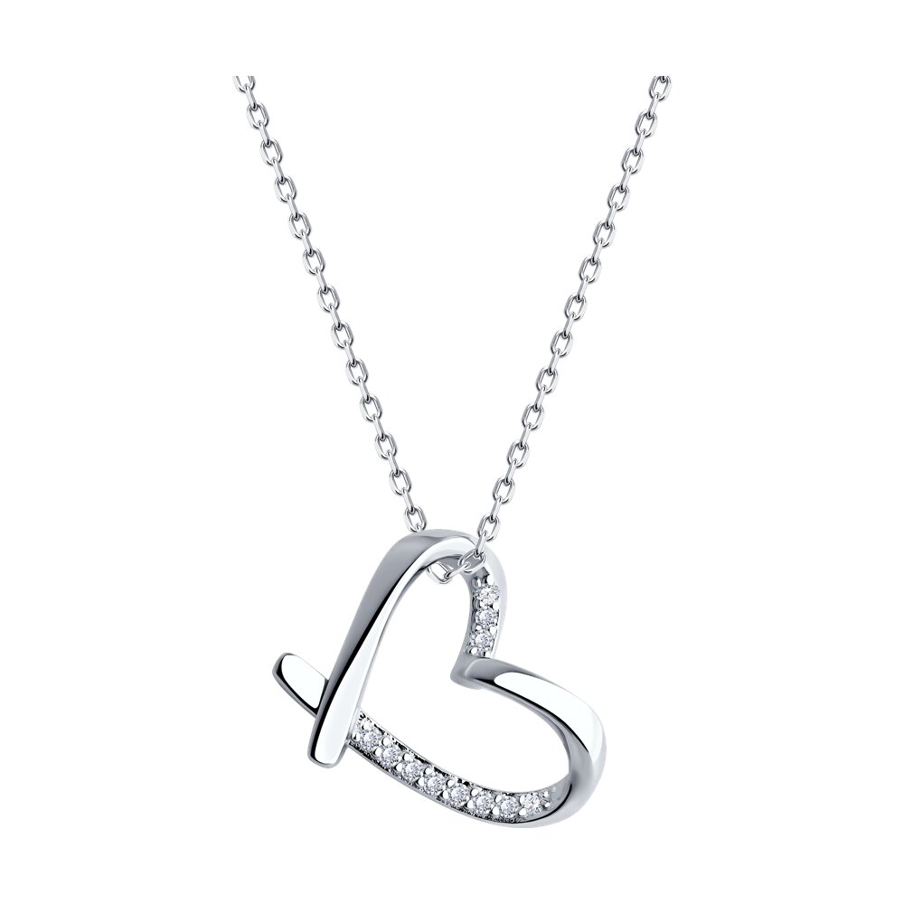 

Колье из серебра 40-45 см SOKOLOV 94070988-91, фианит, 94070988-91