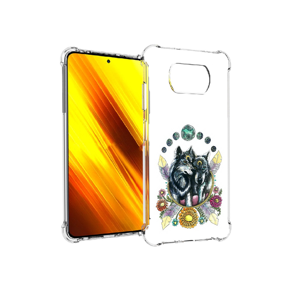

Чехол MyPads Tocco для Xiaomi Poco X3 красивые волки абстракция (PT154881.262.408), Прозрачный, Tocco