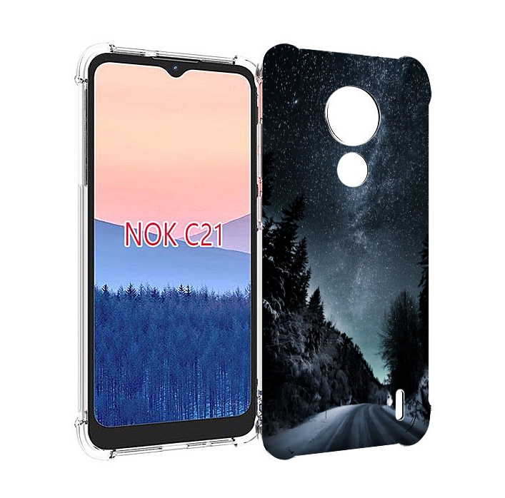 

Чехол MyPads Ночной-лес для Nokia C21, Прозрачный, Tocco