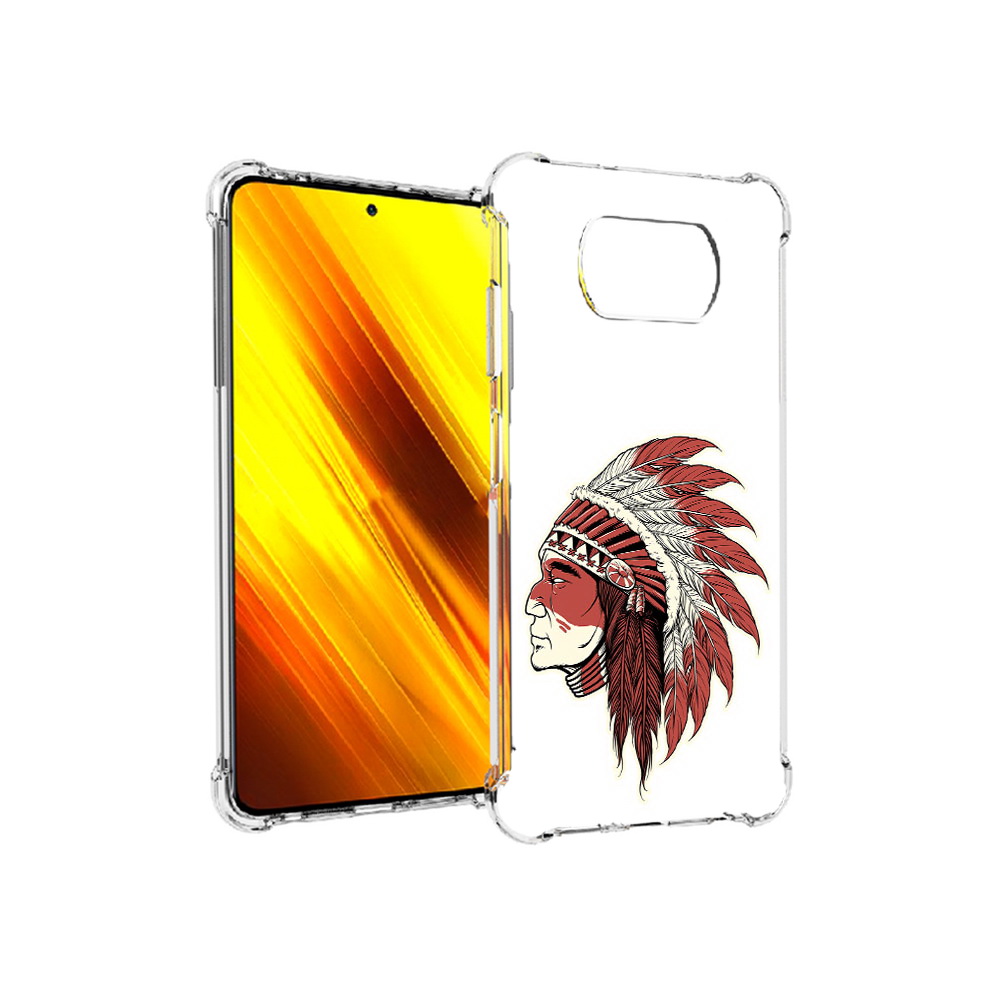

Чехол MyPads Tocco для Xiaomi Poco X3 красный индеец (PT154881.262.411), Прозрачный, Tocco