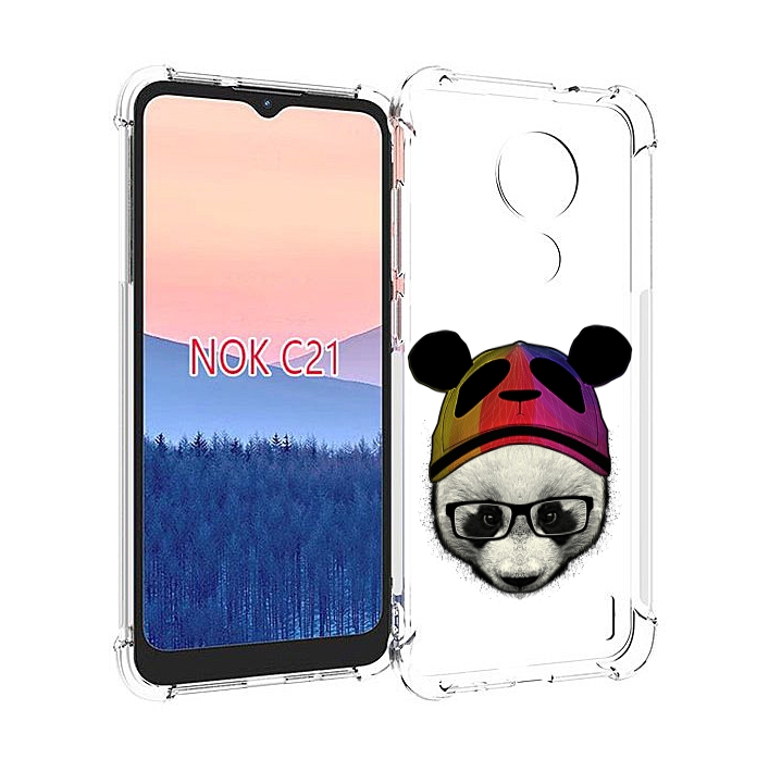 

Чехол MyPads Панда в шапке для Nokia C21, Прозрачный, Tocco