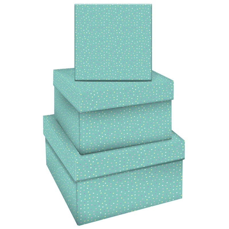 

Набор квадратных коробок MESHU Turquoise style, 3в1, 19,5х19,5х11-15,5х15,5х9 см, Зеленый