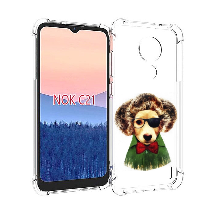 

Чехол MyPads Пес в бабочке для Nokia C21, Прозрачный, Tocco