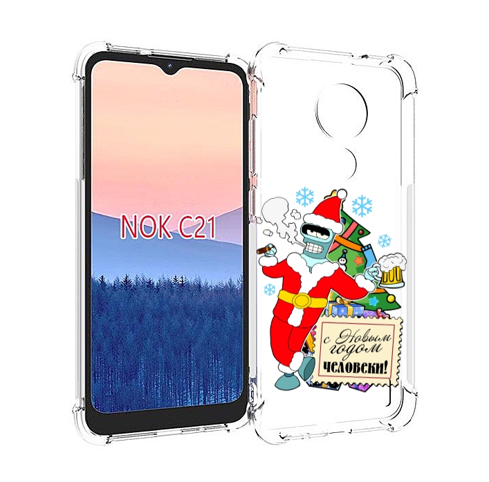 

Чехол MyPads С новым годом человеки для Nokia C21, Прозрачный, Tocco