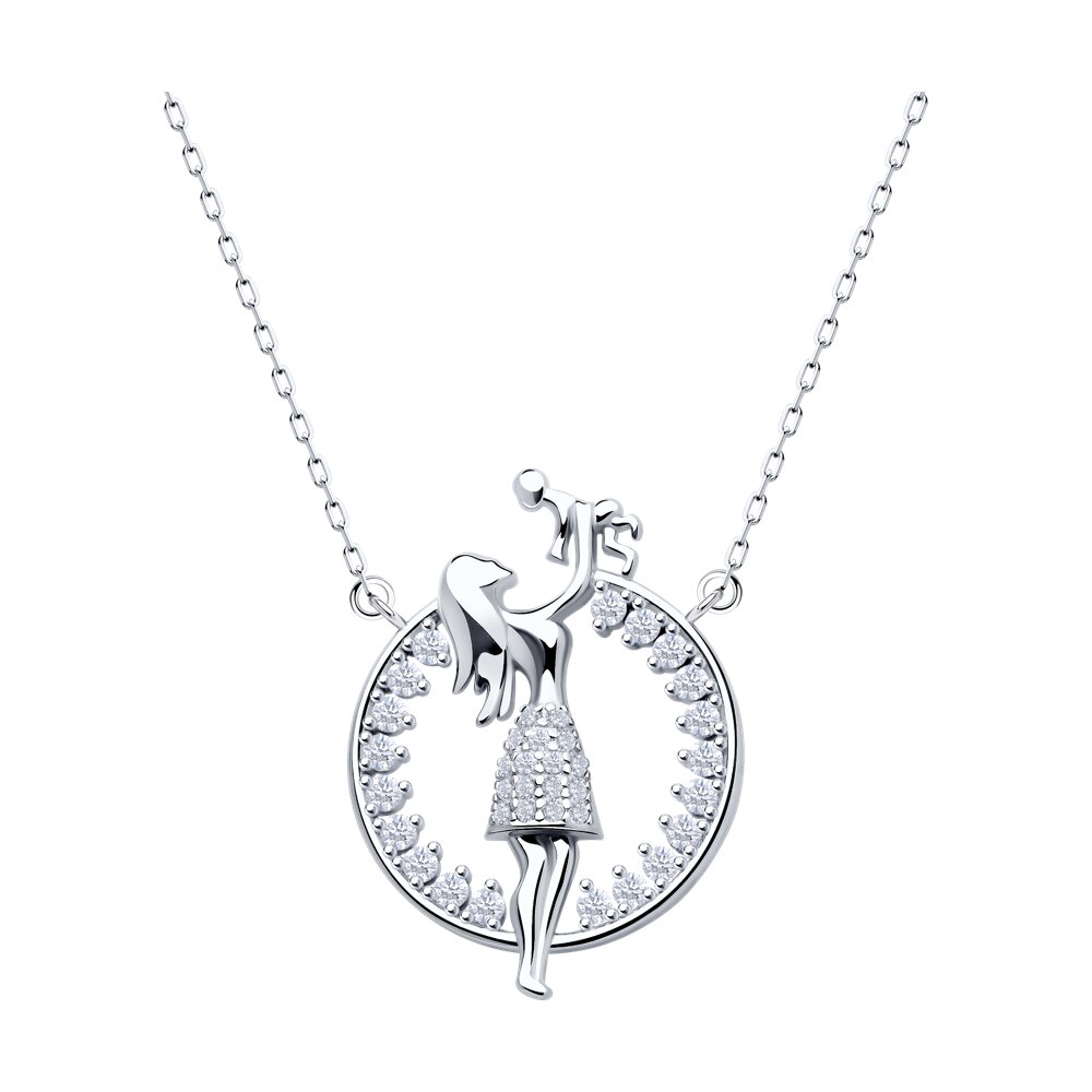 

Колье из серебра 40-45 см SOKOLOV 94070989-91, фианит, 94070989-91